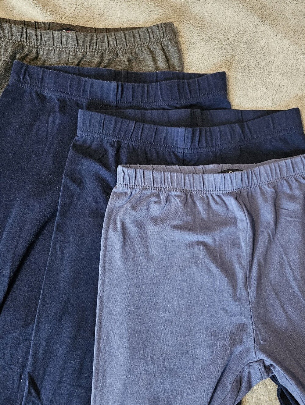 Lot Of 4 Girls Navy Blue Gray Leggings Set Size 10